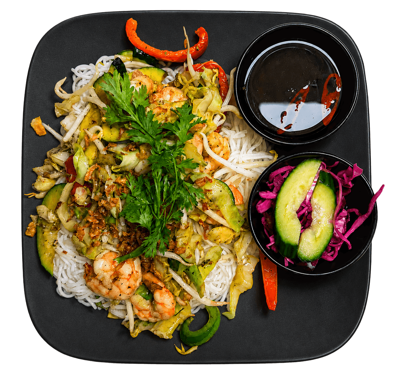 Bún tôm xào